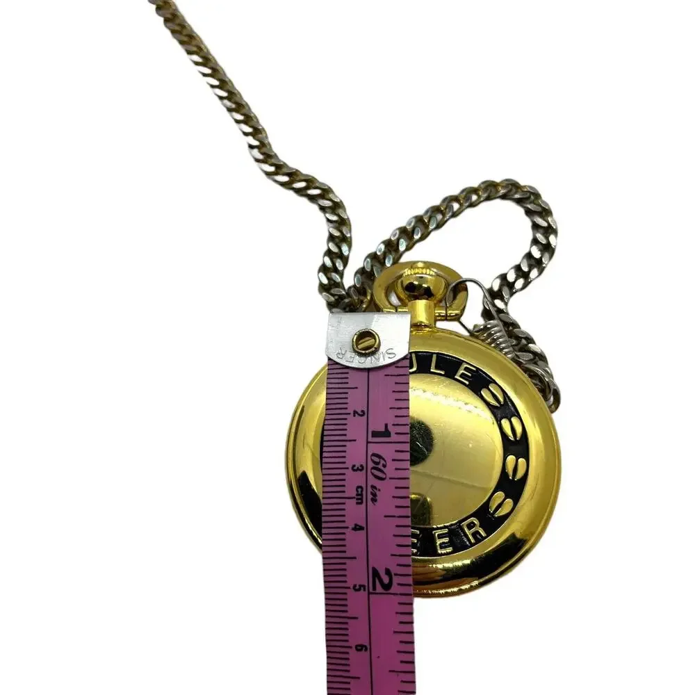 Pocket Watch Mule Deer Stag Majesti Quartz Japan Movt Mechanical Battery Gold